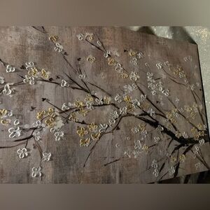 Floral Canvas Wall Art - White and Yellow Blossoms